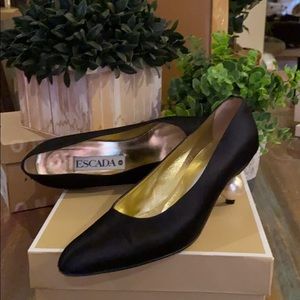Vintage Escada Satin Black Pumps